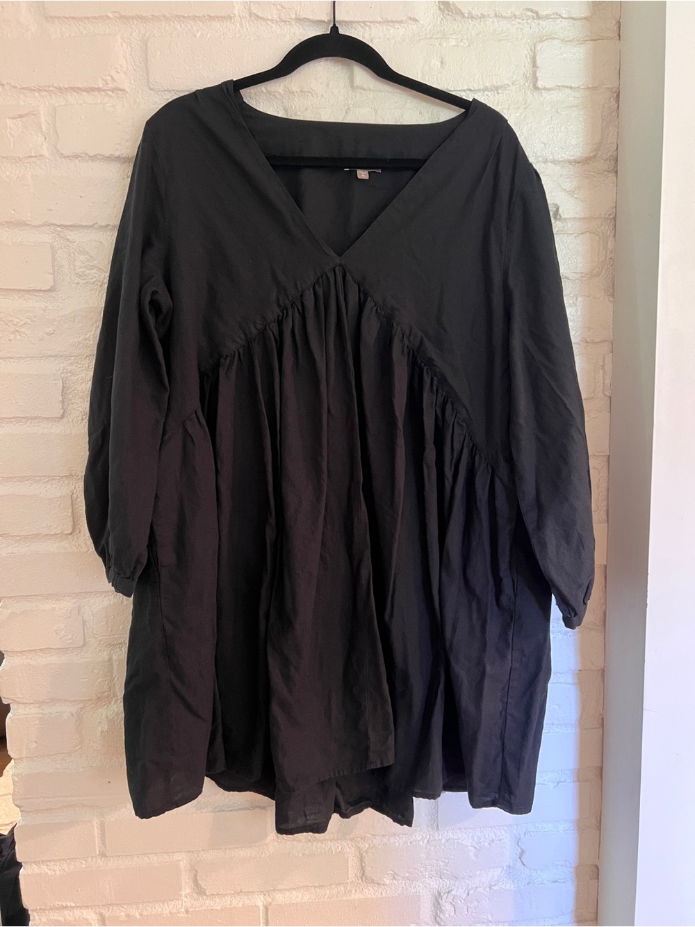 Lilla P Black V-Neck Gathered Dress